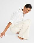 MILLE Clothing Ashton High Rise Wide Leg Flare Jean in Sand