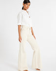 MILLE Clothing Ashton High Rise Wide Leg Flare Jean in Sand