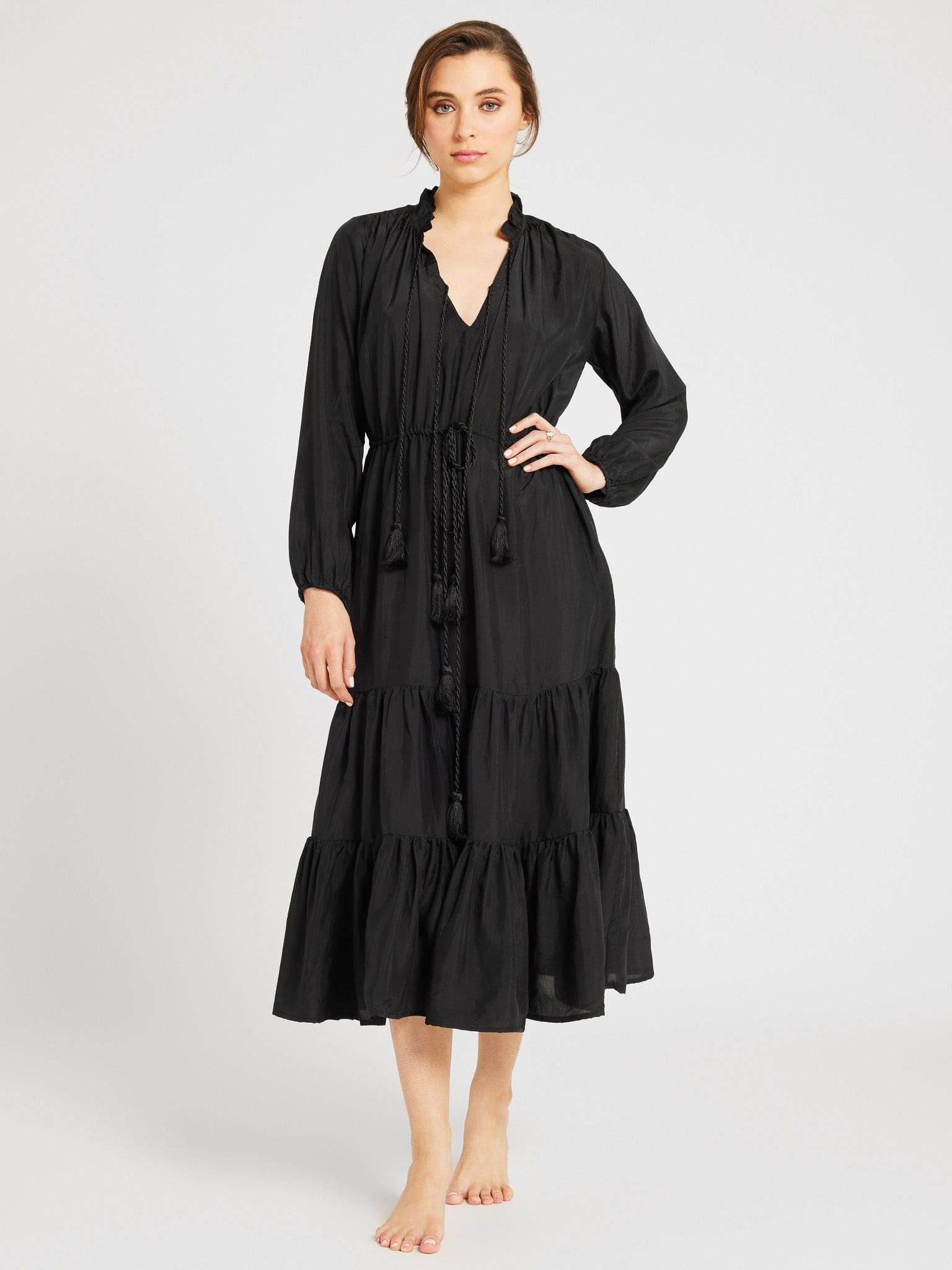 MILLE Clothing Astrid Dress in Black Silk