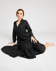 MILLE Clothing Astrid Dress in Black Silk