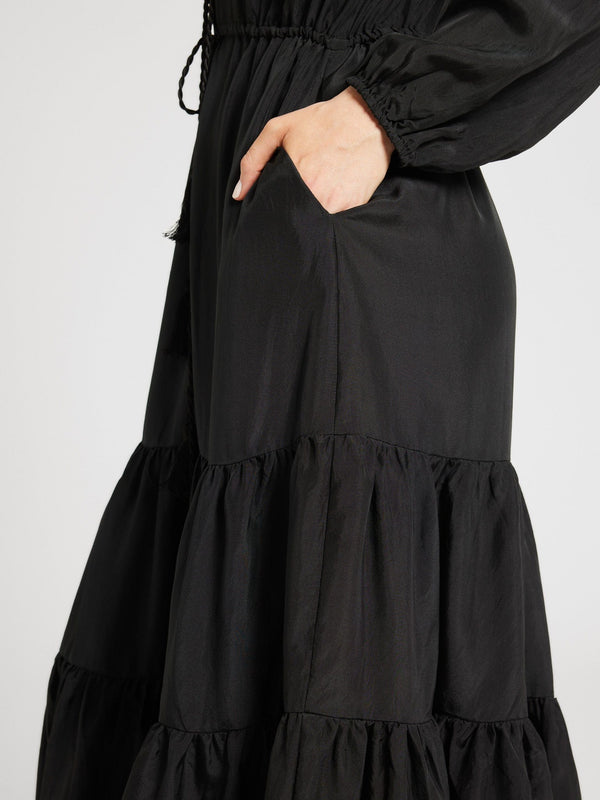 Astrid Dress in Black Silk — view 4