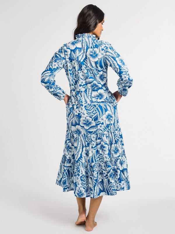 Astrid Dress in Blue Hibiscus — view 4