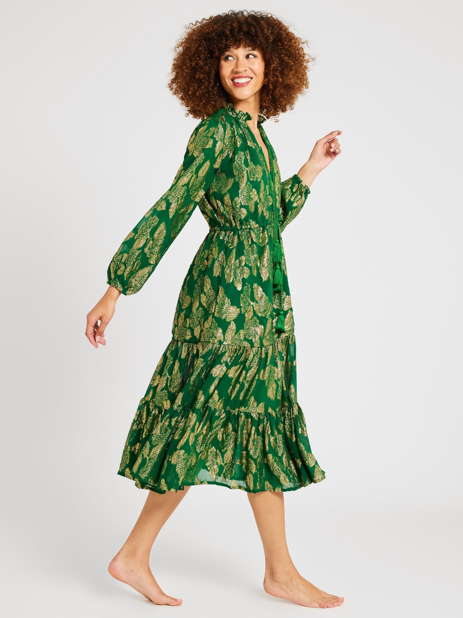 MILLE Clothing Astrid Dress in Malachite Shimmer