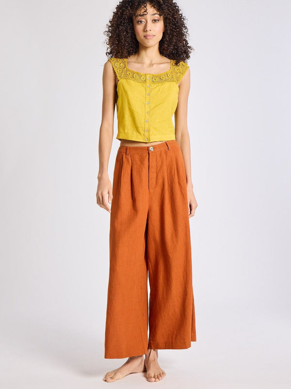 Avie Pant in Sepia Linen — view 6
