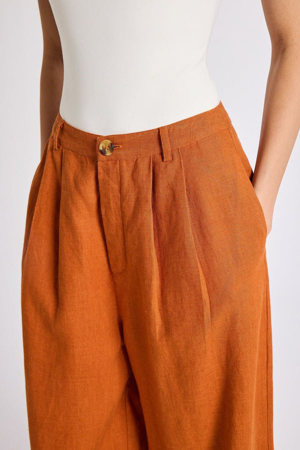 Avie Pant in Sepia Linen — view 5