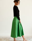 MILLE Clothing Ayla Skirt in Kelly Taffeta