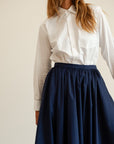 MILLE Clothing Ayla Skirt in Navy Taffeta