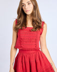 MILLE Clothing Bessie Top in Cherry Lace