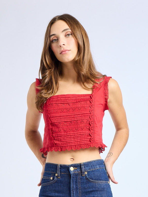 Bessie Top in Cherry Lace — view 8