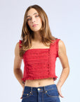 MILLE Clothing Bessie Top in Cherry Lace