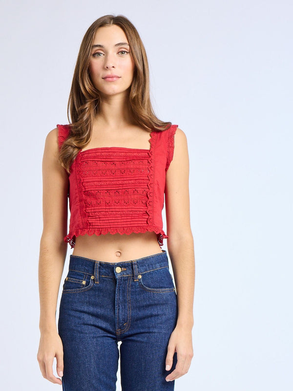 Bessie Top in Cherry Lace — view 5