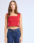 MILLE Clothing Bessie Top in Cherry Lace