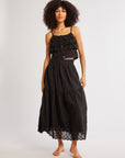 MILLE Clothing Betty Skirt in Black Petal Embroidery