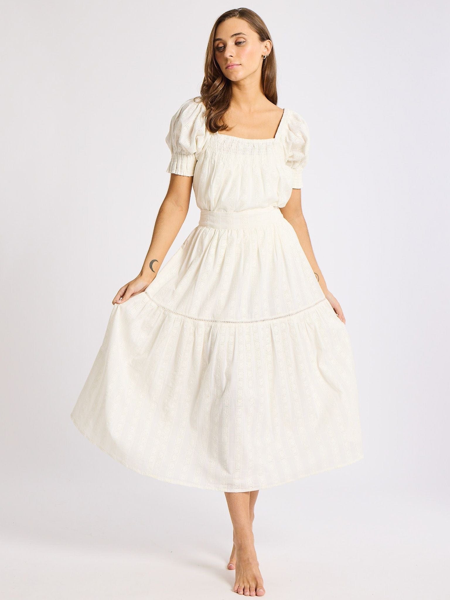 MILLE Clothing Betty Skirt in Ivory Eyelet