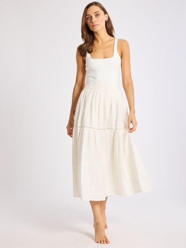 Betty Skirt in Ivory Eyelet — view 2