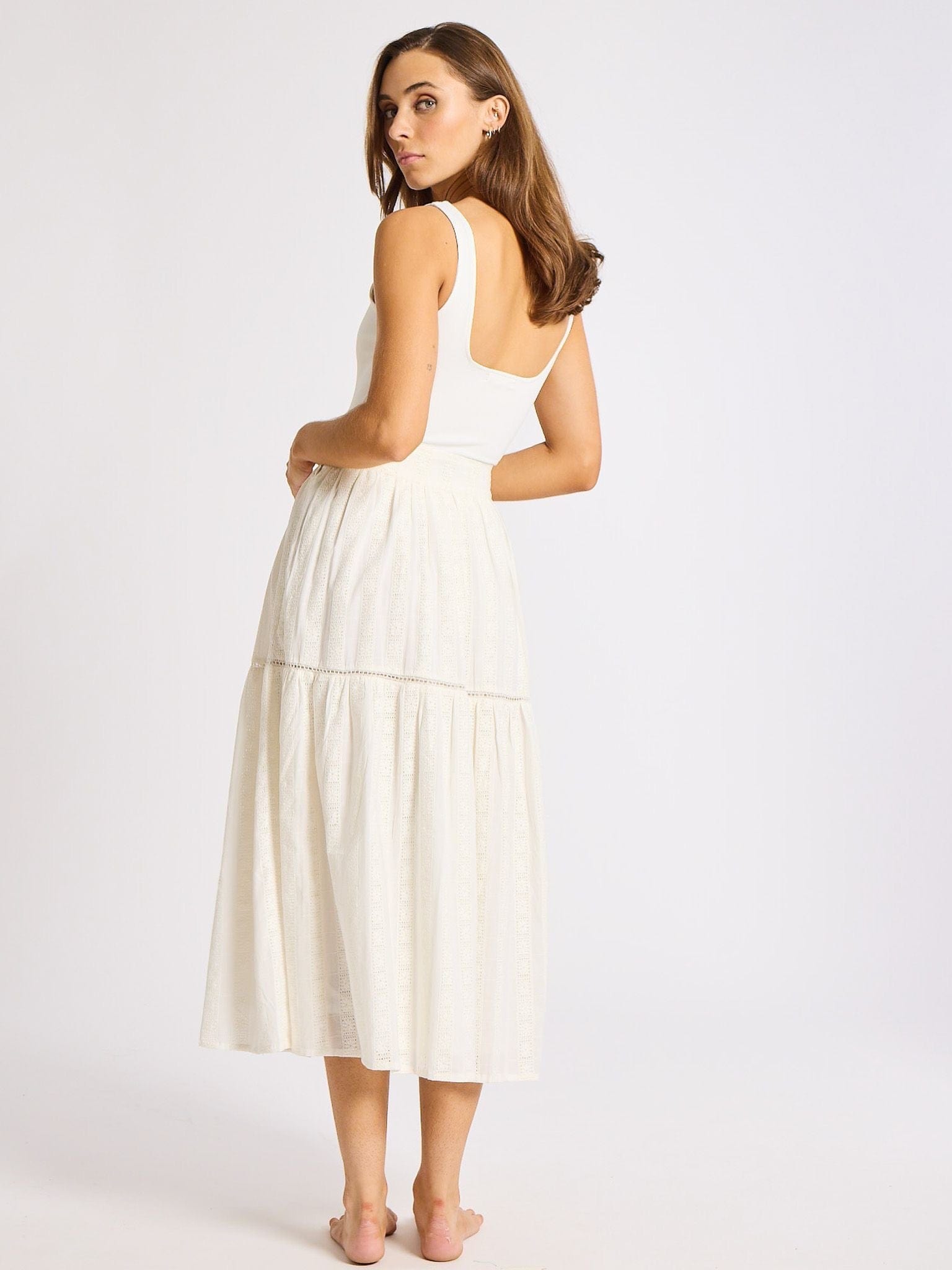 MILLE Clothing Betty Skirt in Ivory Eyelet