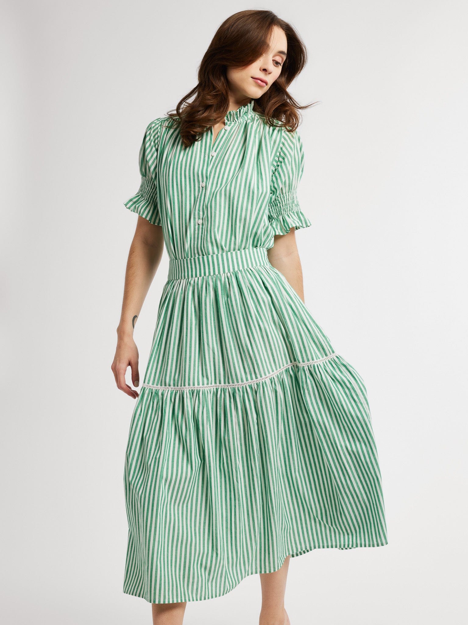 MILLE Clothing Betty Skirt in Kelly Stripe