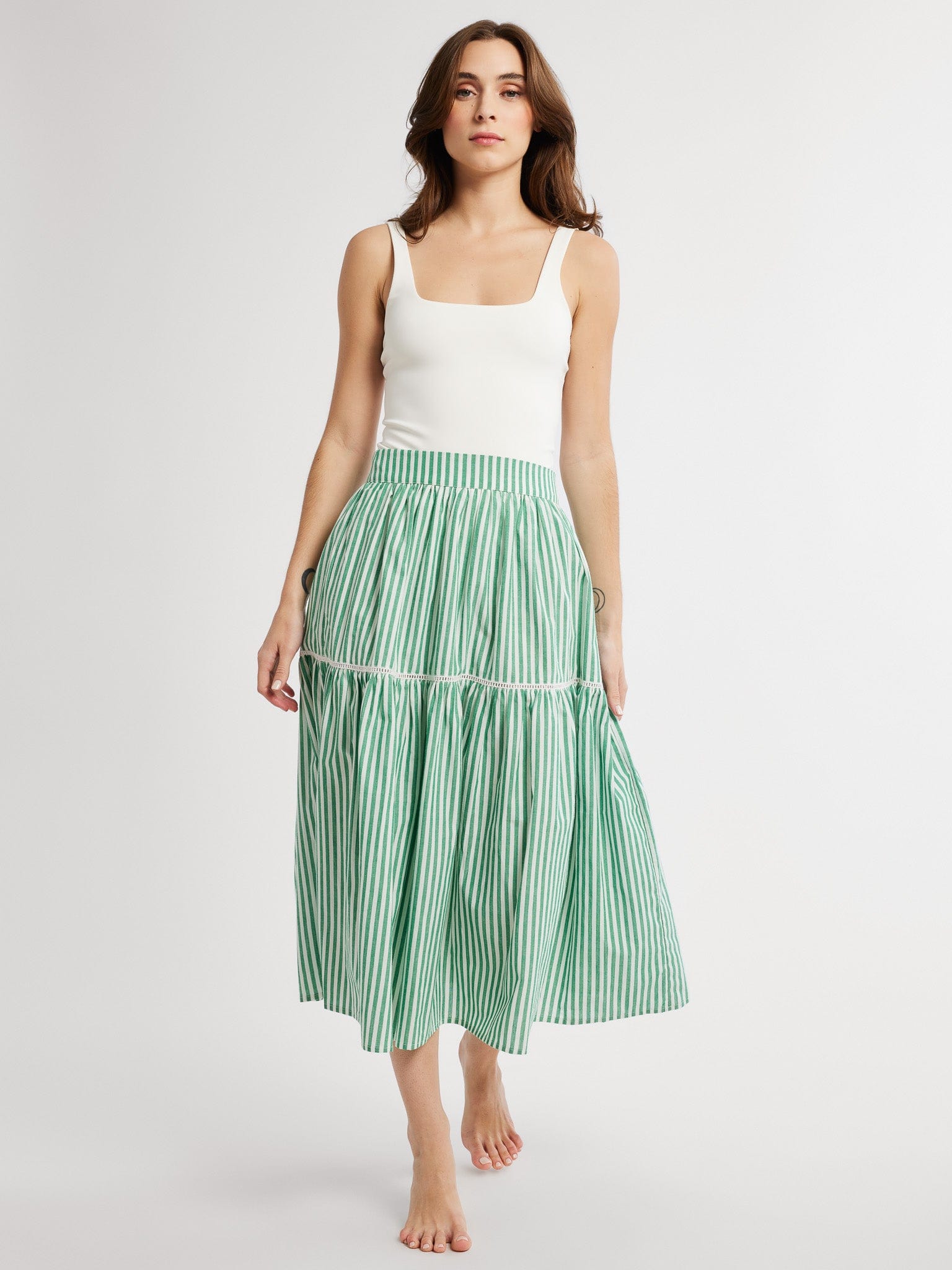 MILLE Clothing Betty Skirt in Kelly Stripe