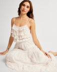 MILLE Clothing Betty Skirt in White Petal Embroidery