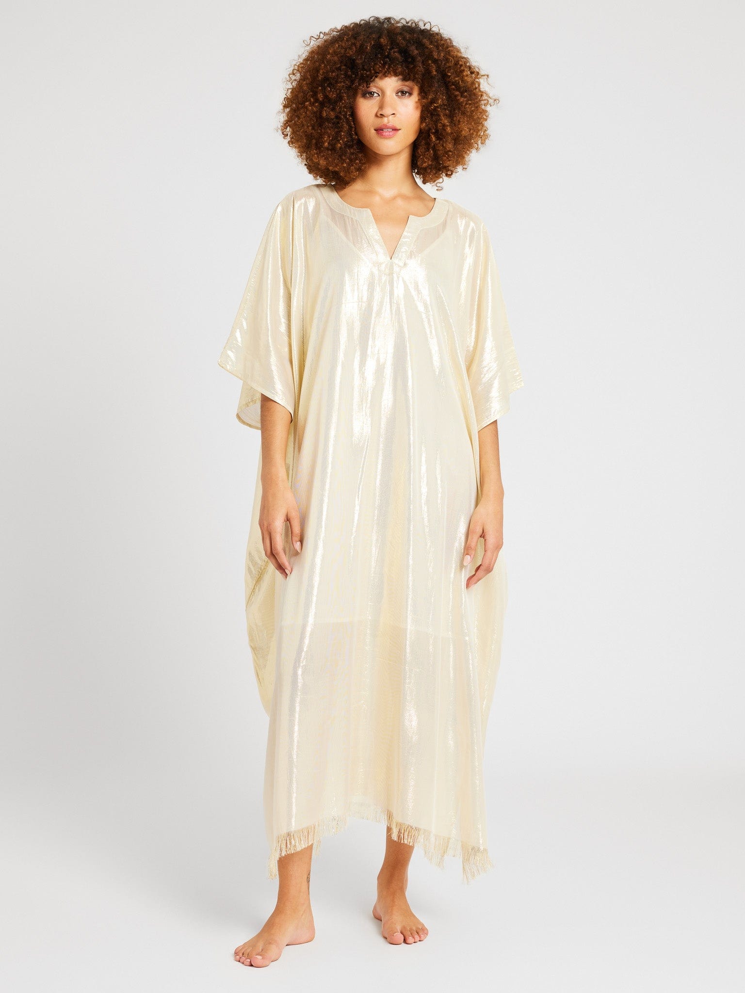 Daisy Dress in Gold Lamé