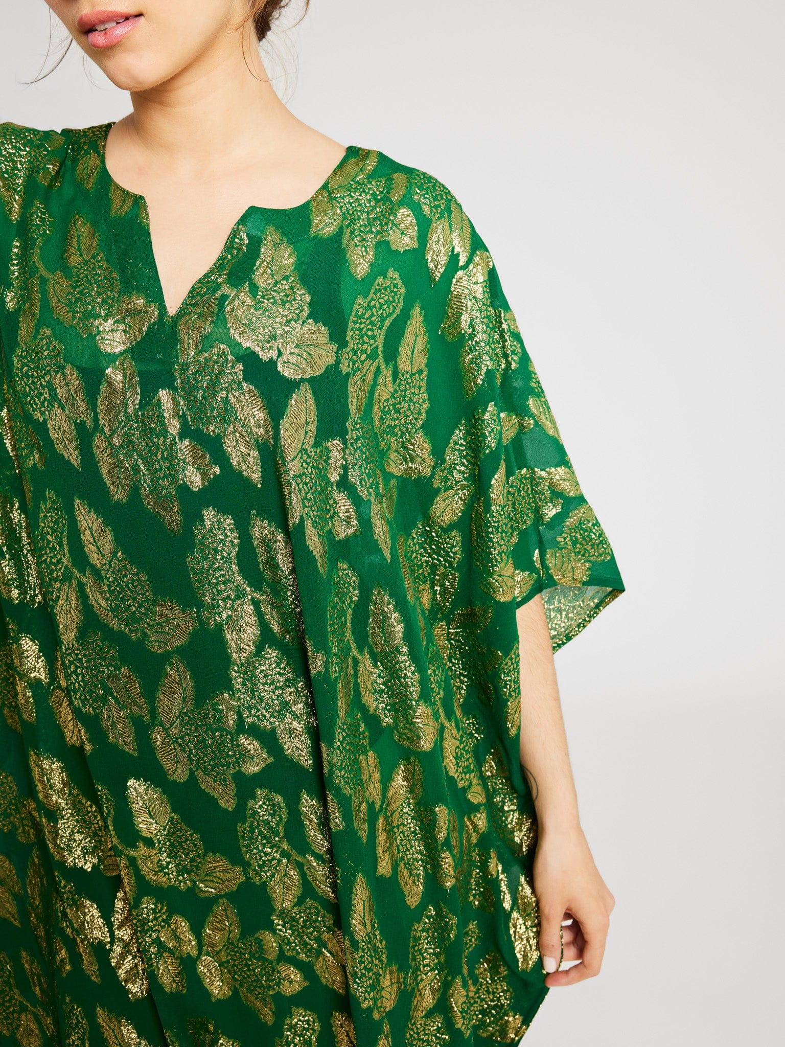 MILLE Clothing Beverly Caftan in Malachite Shimmer