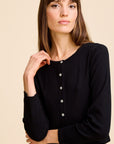 MILLE Clothing Bibi Pointelle Cardigan in Black