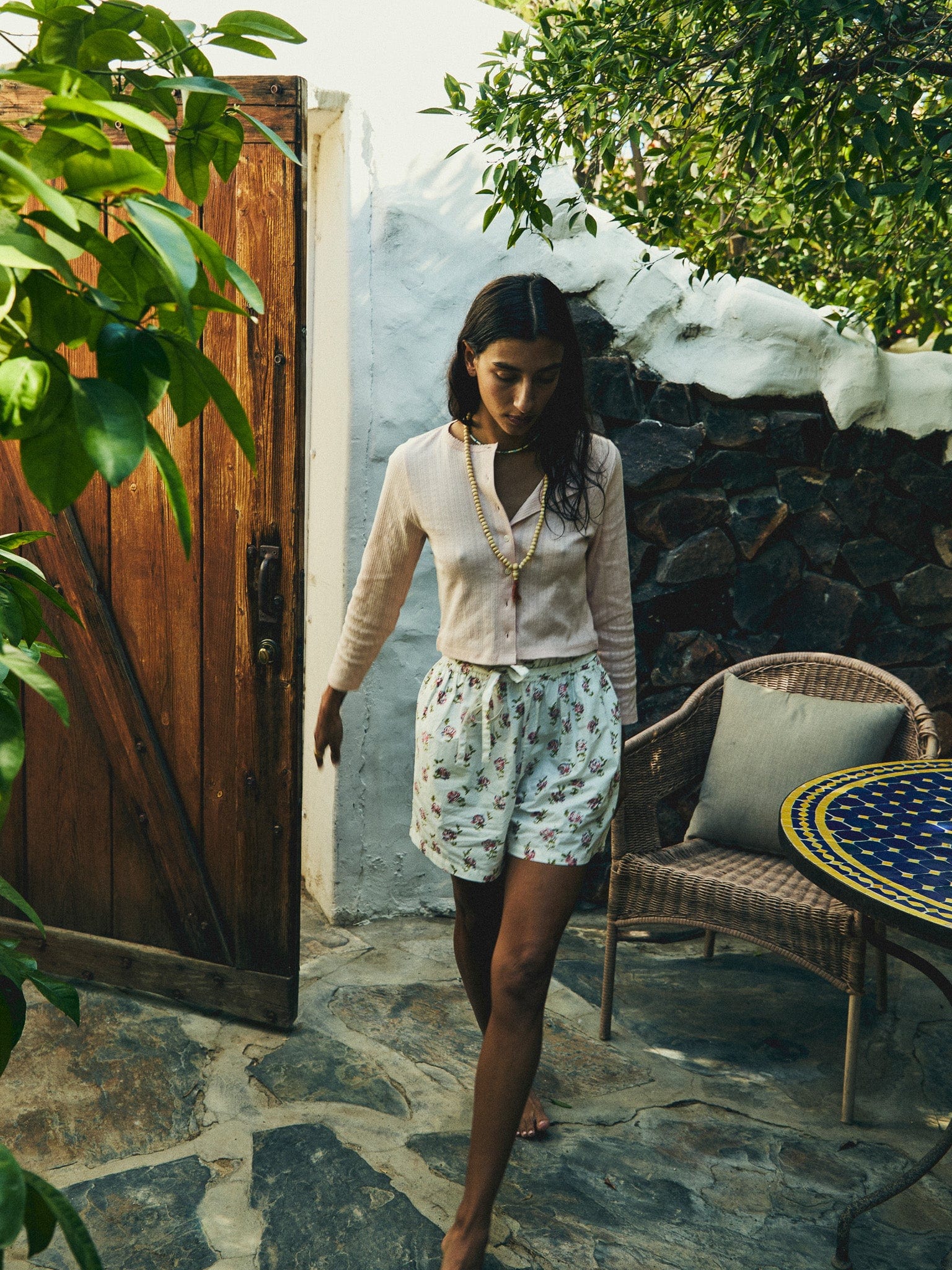 MILLE Clothing Bibi Pointelle Cardigan in Spanish Villa