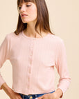 MILLE Clothing Bibi Pointelle Cardigan in Spanish Villa