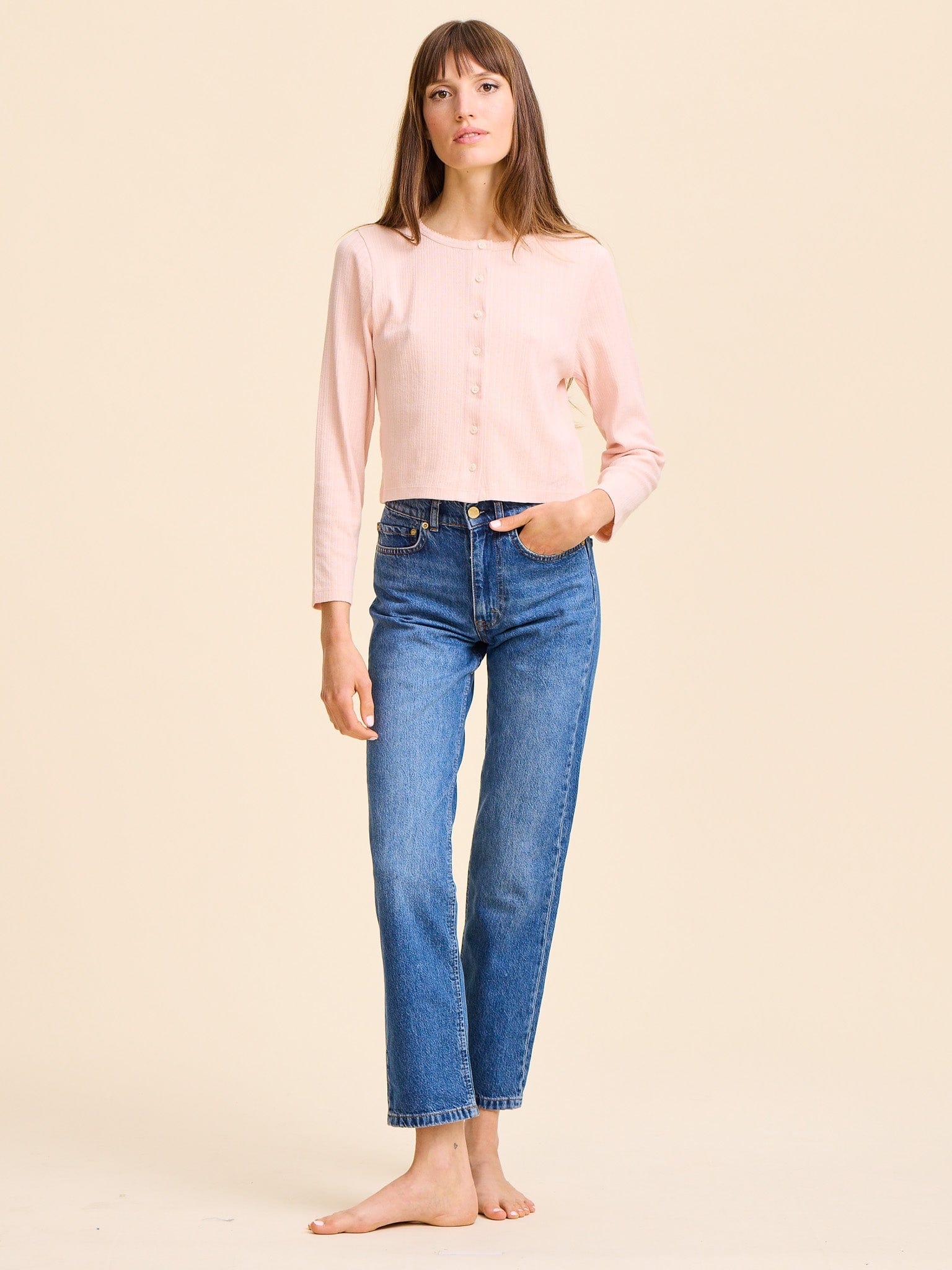 MILLE Clothing Bibi Pointelle Cardigan in Spanish Villa