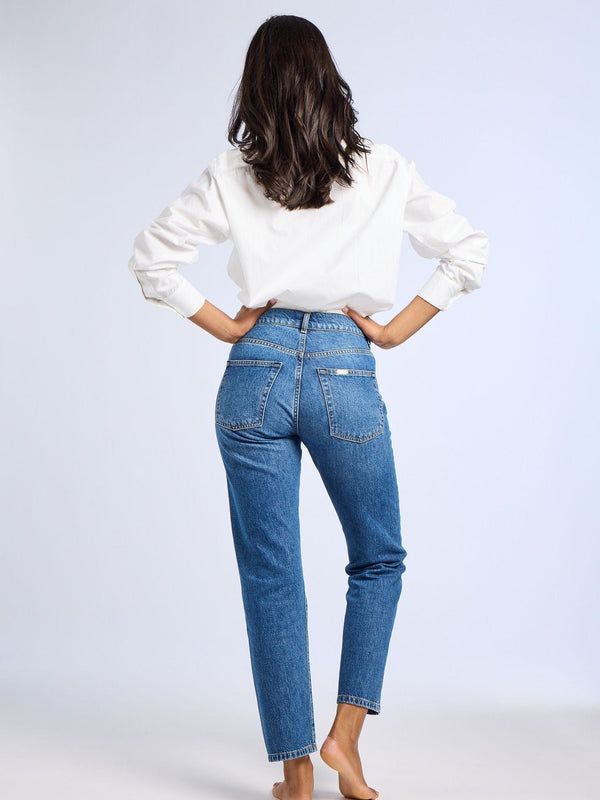 Brooke Mid Rise Slim Fit Jean in Topanga — view 10