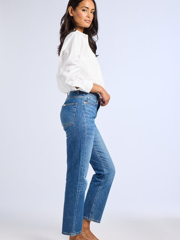 Brooke Mid Rise Slim Fit Jean in Topanga — view 7
