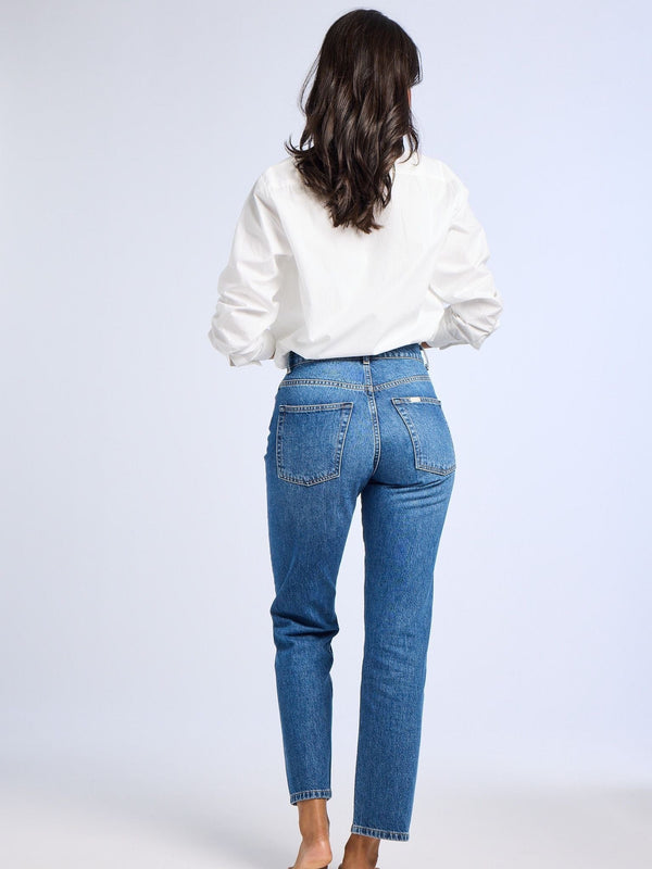 Brooke Mid Rise Slim Fit Jean in Topanga — view 9