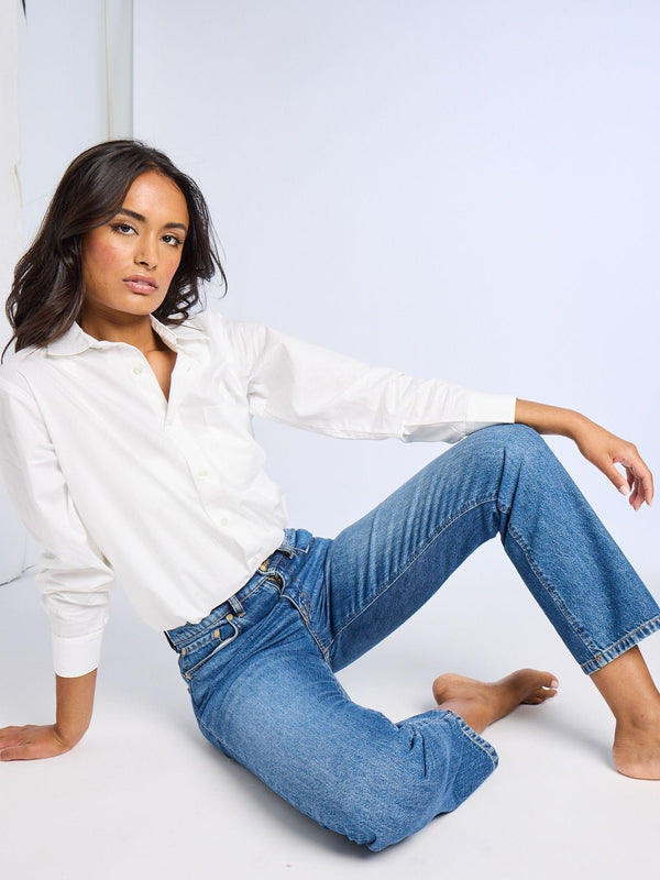 Brooke Mid Rise Slim Fit Jean in Topanga — view 13
