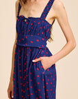 MILLE Clothing Calla Dress in Navy Dot