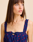 MILLE Clothing Calla Dress in Navy Dot