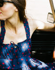 MILLE Clothing Calla Dress in Navy Dot