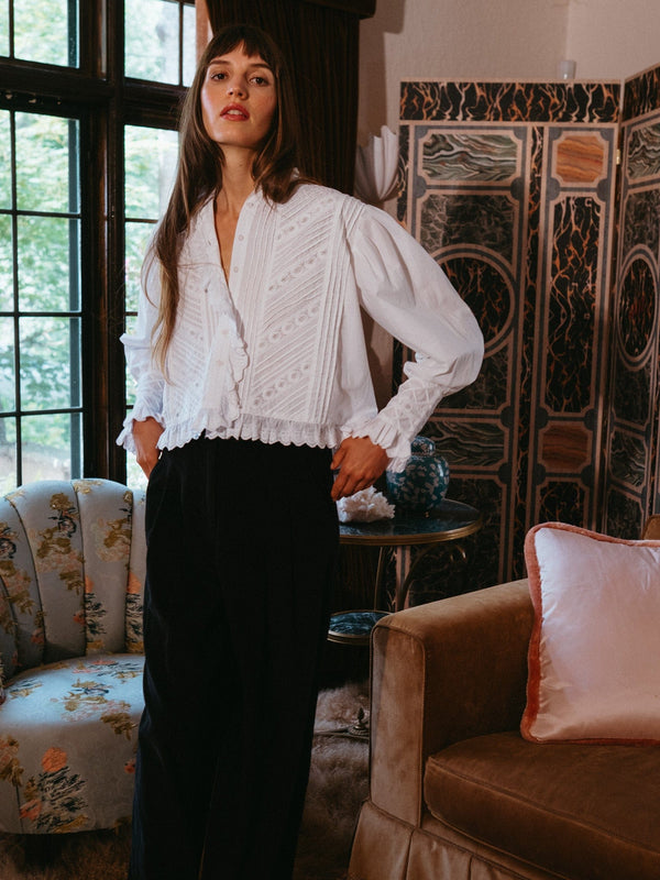 Cara Pant in Black Cord — view 1