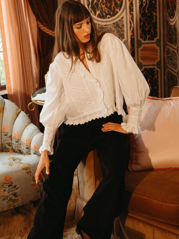 Cara Pant in Black Cord — view 10