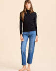MILLE Clothing Carmela Pointelle Turtleneck in Black