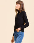 MILLE Clothing Carmela Pointelle Turtleneck in Black