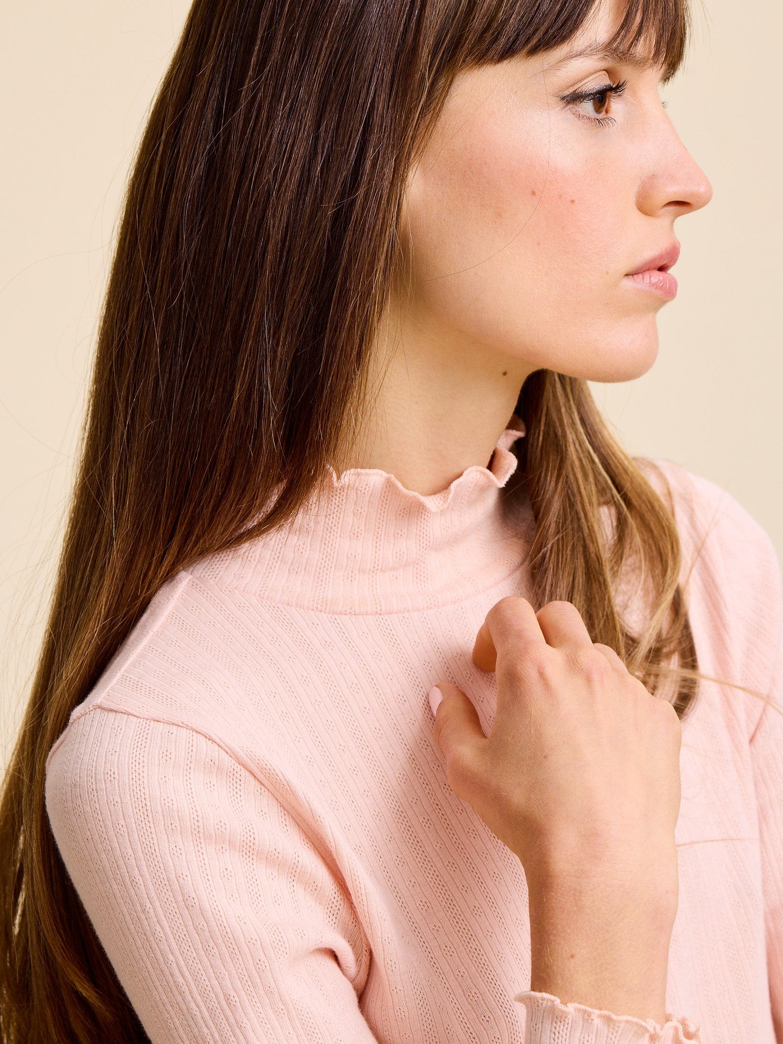 MILLE Clothing Carmela Pointelle Turtleneck in Spanish Villa