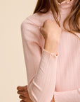 MILLE Clothing Carmela Pointelle Turtleneck in Spanish Villa