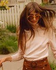 MILLE Clothing Carmela Pointelle Turtleneck in Spanish Villa