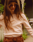 MILLE Clothing Carmela Pointelle Turtleneck in Spanish Villa