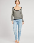 MILLE Clothing Catalina Pullover in Black & Ivory