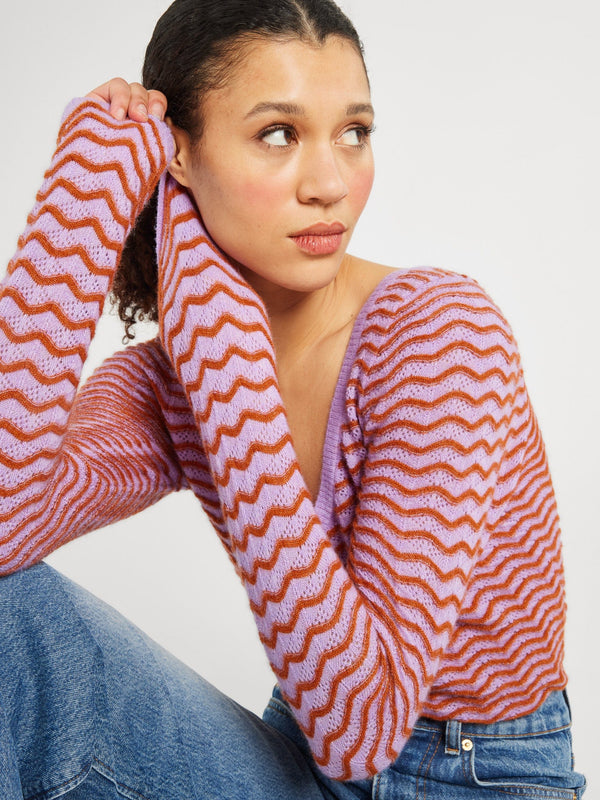Catalina Pullover in Lavender Cocoa — view 6