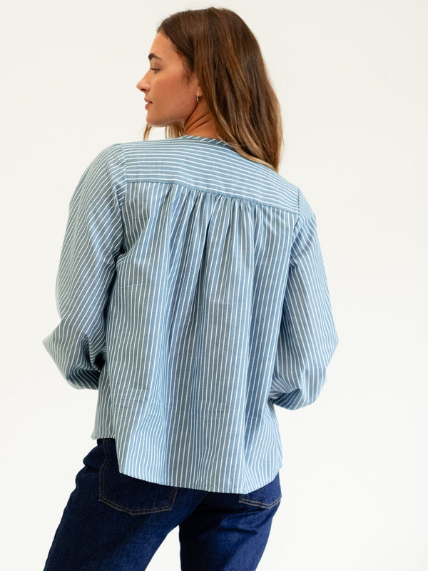 Cecily Top in Forest Stripe — view 4