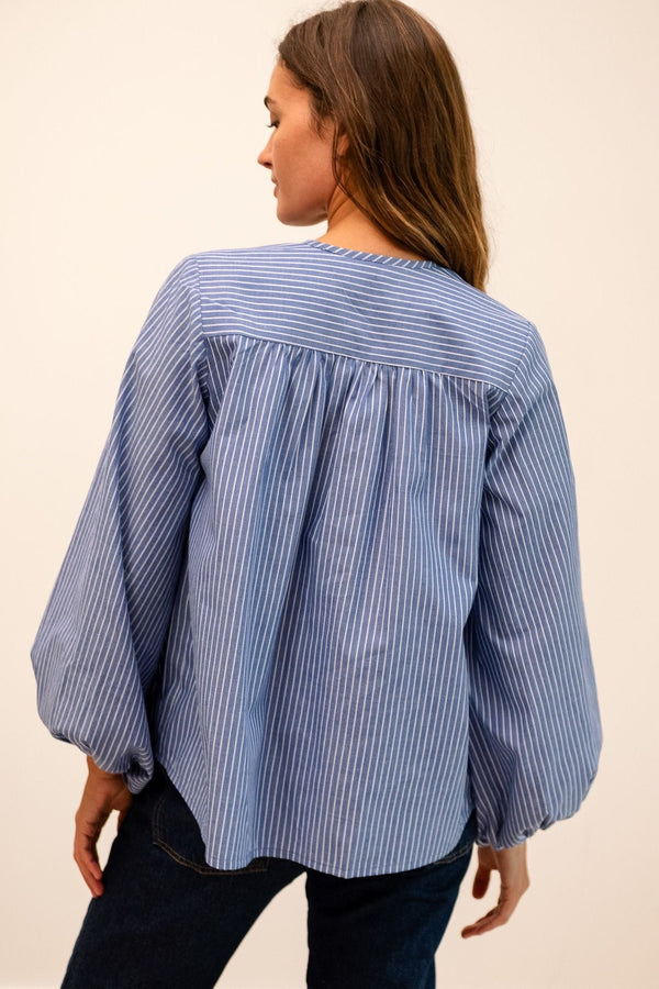 Cecily Top in Harbor Stripe — view 5