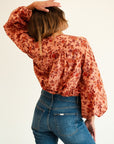 MILLE Clothing Cecily Top in Peach Montmartre