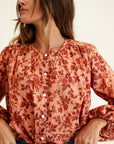 MILLE Clothing Cecily Top in Peach Montmartre